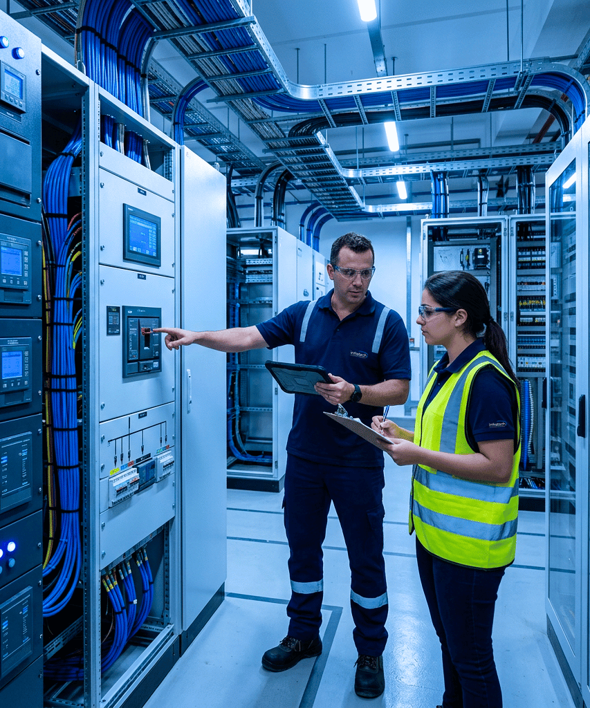 Projetos de infraestrutura elétrica para empresas corporativas